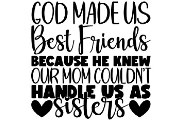 Inspirational Quote: God Made Us Best Friends Because He Knew Our Mom Couldn't Handle Us as Sisters