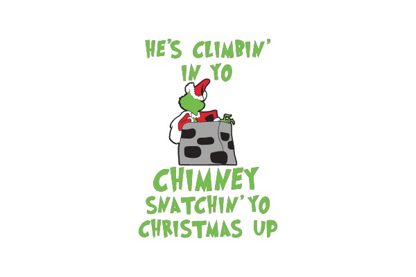 Grinch Climbing Chimney