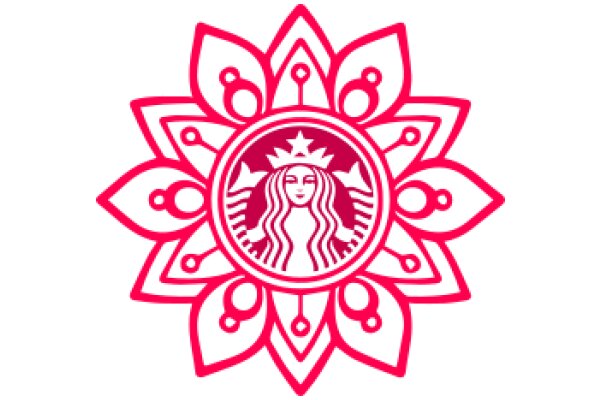 Stylized Starbucks Logo with Floral Design