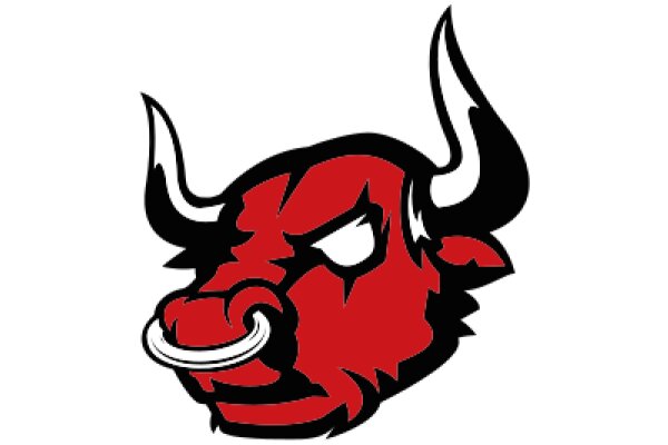 Stylized Bull Logo with Horns and a Ring in Its Nose