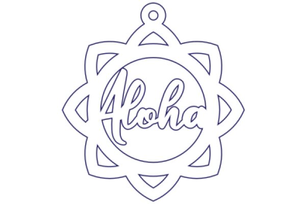 Stylized Logo of Aloha with a Floral Design