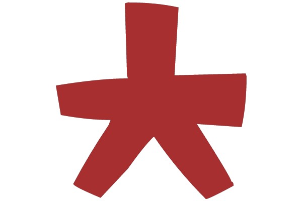 Red Character Against a White Background