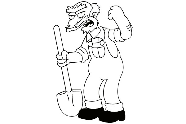 Bold Worker: A Cartoon Character Ready for Action