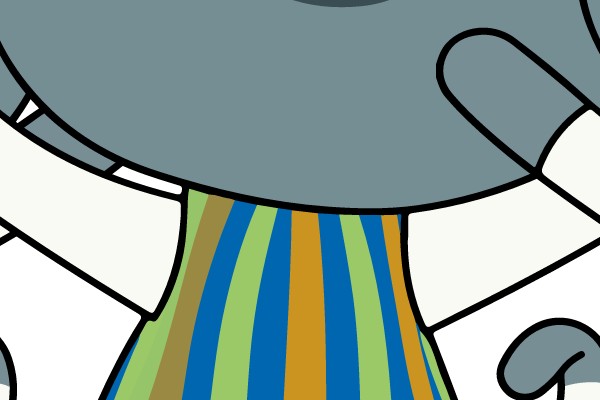 Jolly Monkey in Striped Attire