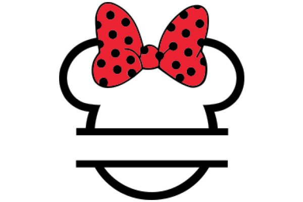 Stylish Red Polka Dot Bow with Black Outline