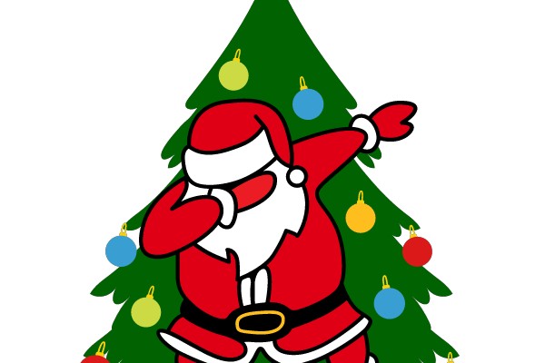 Dancing Santa and Christmas Tree