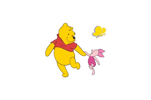 Winnie the Pooh and Piglet's Joyful Flight