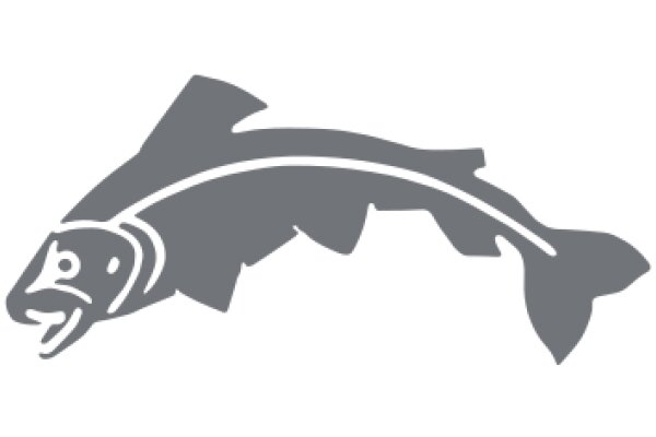 Gray Line Drawing of a Fish