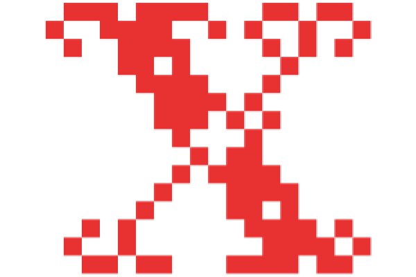 Digital Art: A Red Pixelated X