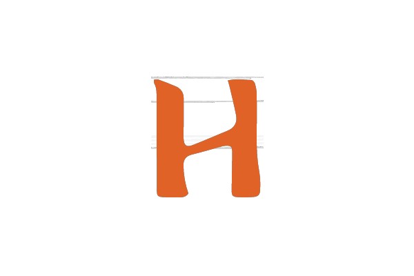 Bold Orange Letter H