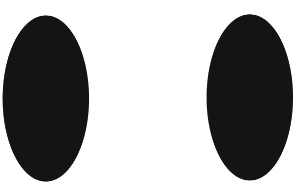 Two Dark Shapes Against a Bright Background