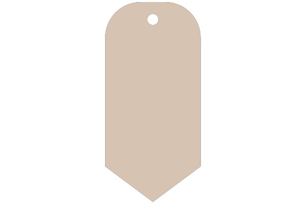A Solid Beige Tag with a Round Hole