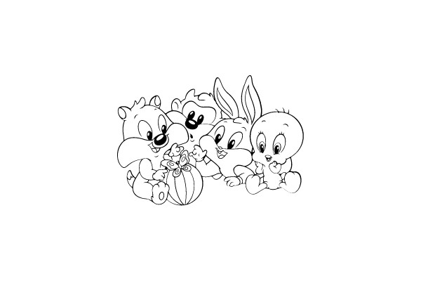 Springtime Friends Coloring Page
