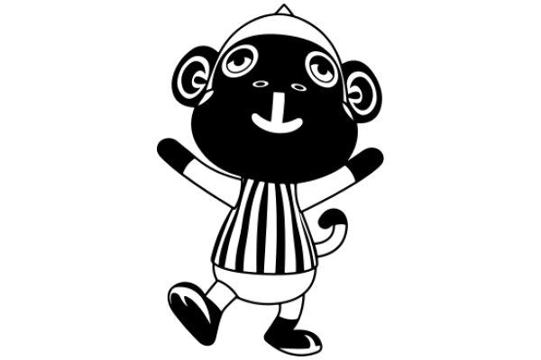 A Playful Cartoon of a Monkey