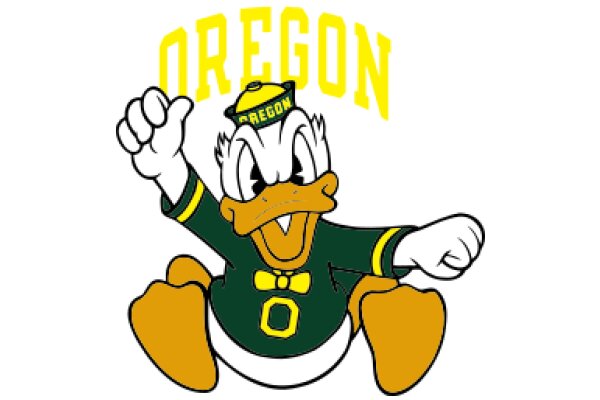Celebrating the Spirit of Oregon: A Cartoon Duck in a Team Jersey