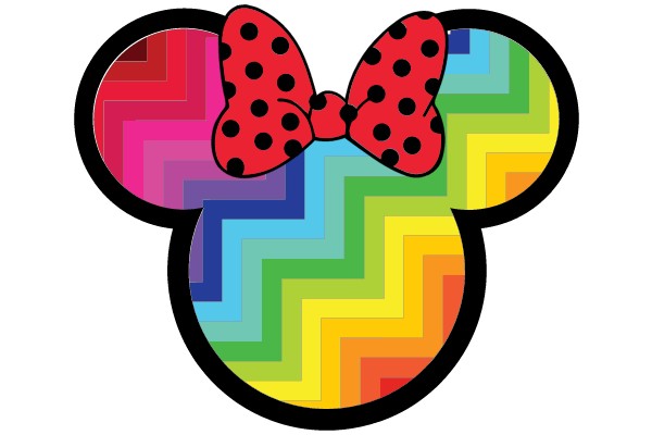 Minnie Mouse Rainbow Chevron Bow Clipart