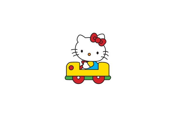 Hello Kitty Riding a Toy Train