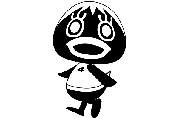 Exuberant Cartoon Character in Motion