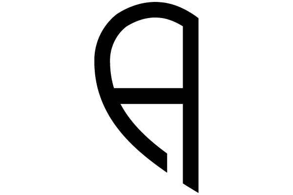 Black Letter A on White Background