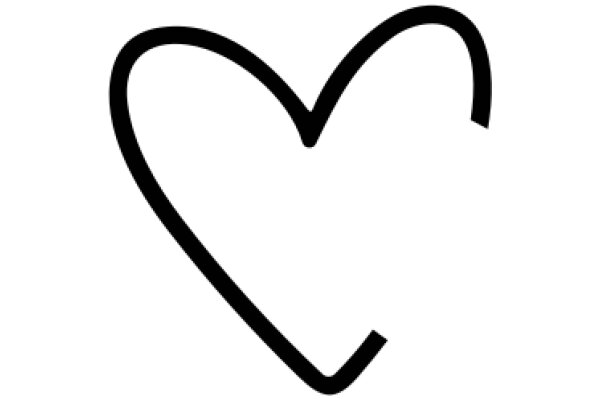 Simplistic Black Heart Emoji on White Background