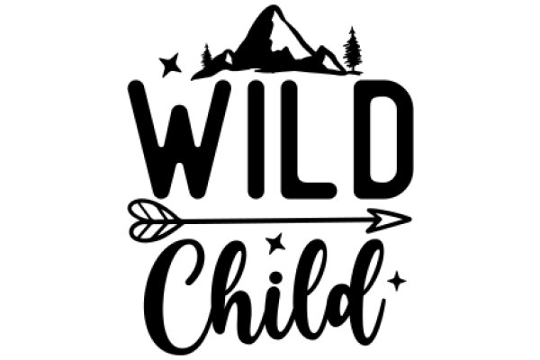 Wild Child: A Graphic Design of a Silhouette of a Child with a Mountain and a Star