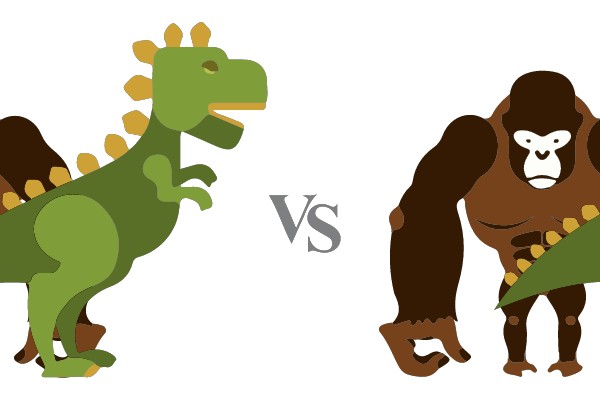 Dinosaur vs. Gorilla