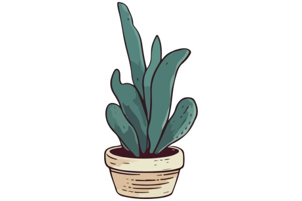 A Whimsical Illustration of a Plant in a Pot