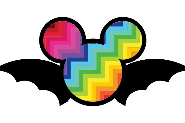 Colorful Mouse Ears Logo with Bat Wings