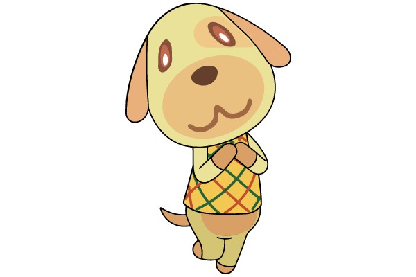 Whimsical Pup in Stripes: A Cartoon Canine's Tale