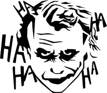 The Joker's Laughter: A Black and White Illustration