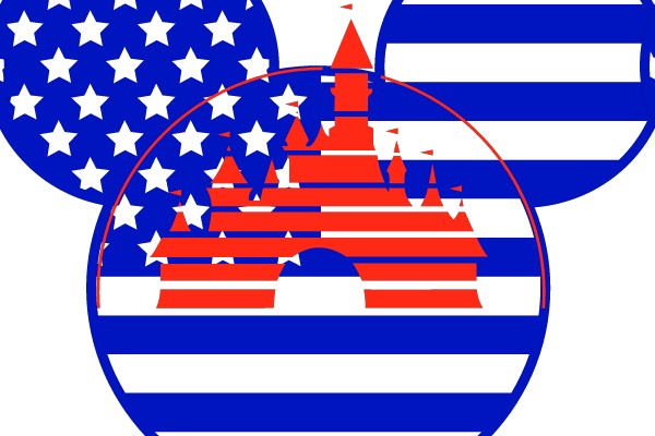 Mickey Mouse Castle USA Flag