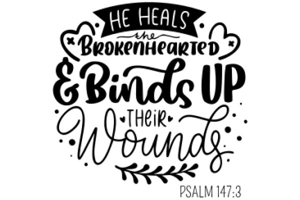 Healing the Brokenhearted and Binds Up Their Wounds: A Bible Verse Artwork