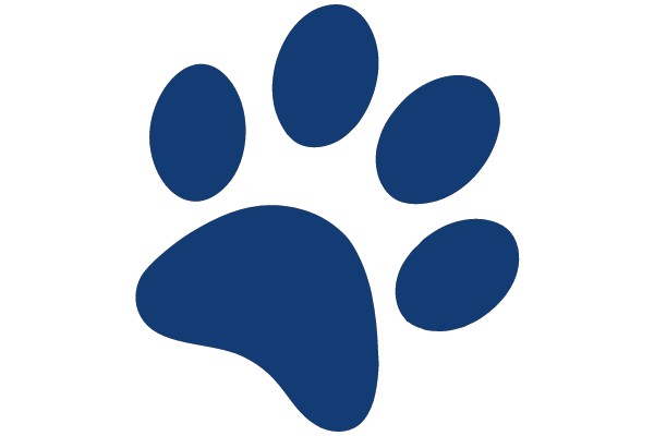 Blue Paw Print Symbol