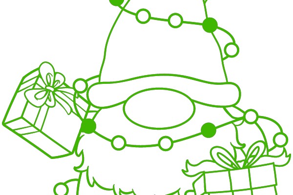 A Festive Gnome with a Gift and a Bow