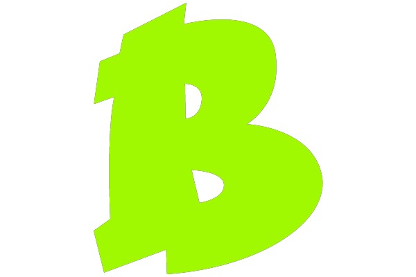 Bold Green Letter B on Black Background