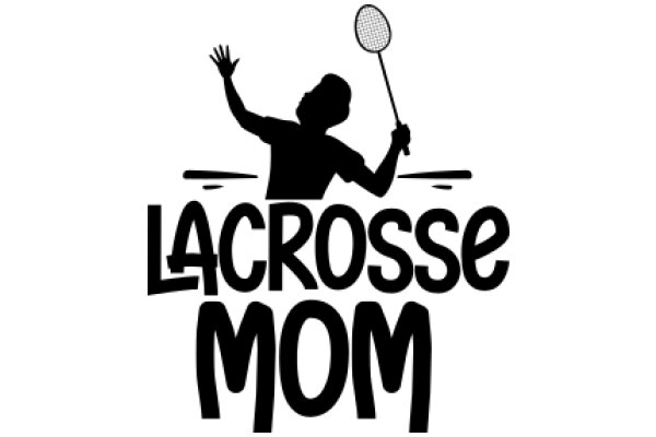 Lacrosse Mom: A Silhouette of a Player in Action, Celebrating the Sport with a Stylish Logo.