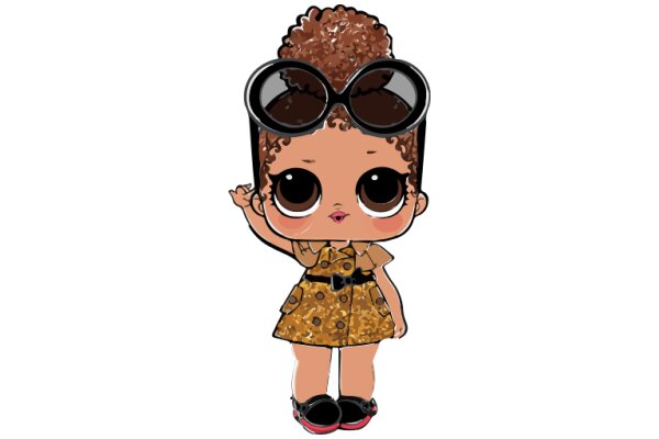 Stylish Anime Character with Sunglasses and a Dress