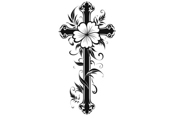 Elegant Cross with Floral Design