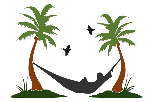 Peaceful Retreat: Palm Trees and a Hammock