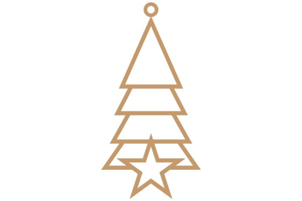 Simplistic Christmas Tree Icon with Star