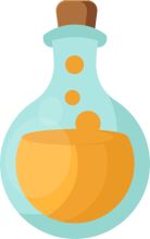 A Vibrant Illustration of a Glass Bottle with a Yellow Bowl Inside, Set Against a White Background.