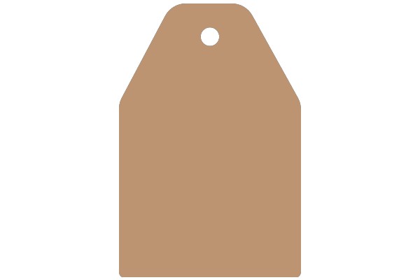 A Solid Brown Tag with a Hole at the Top