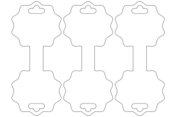 A Set of Four White, Outlined Decorative Pieces
