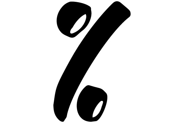 Black Percentage Symbol on White Background