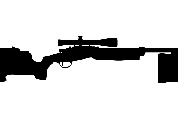 Rifle Silhouette with Scope.