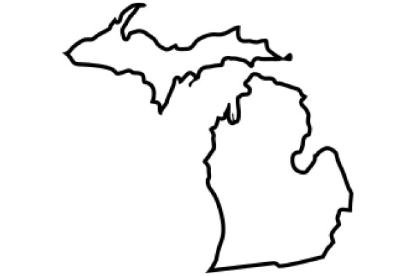 Simplistic Line Drawing of the Upper Peninsula of Michigan