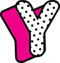 Vibrant and Playful: A Graphic Design of the Letter 'Y' in Pink and White