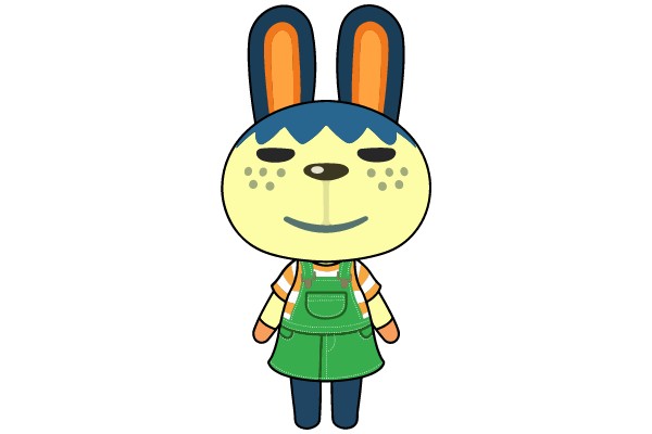 Joyful Bunny Character in Green Apron