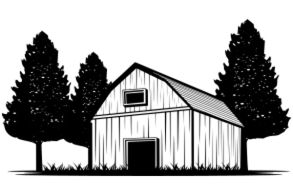 A Rural Scene: A Barn and Trees in