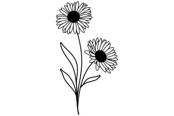 Simplicity in Nature: A Illustration of Two Daisies